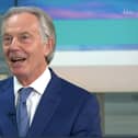 Tony Blair appeared opposite Alastair Campbell and Susanna Reid (ITV)