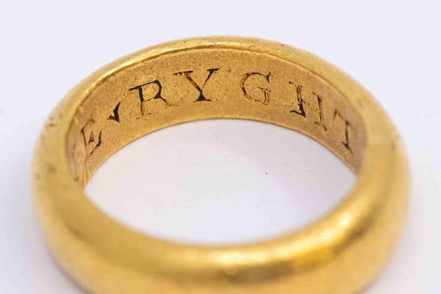 Posy rings were often used as betrothal or wedding rings centuries ago. 