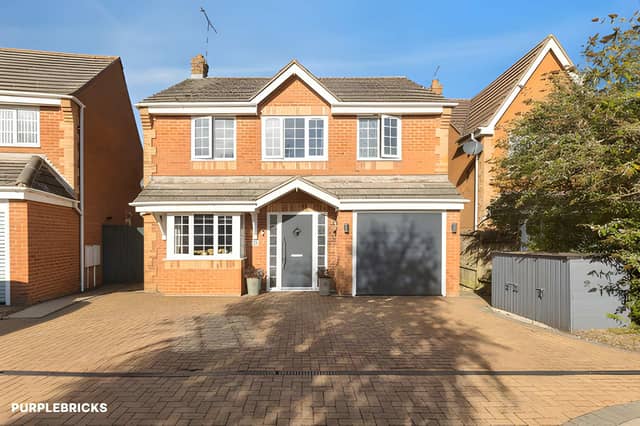 The detached house on Polar Star Close combines a four-bedroom layout with a garage, driveway parking and an electric vehicle charging point