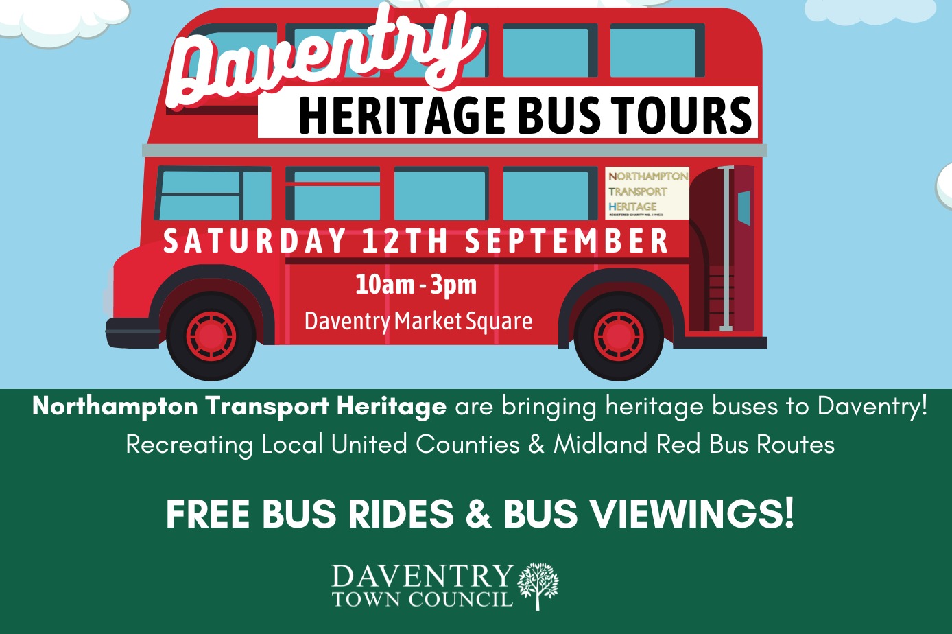 Steigen Sie im September ein zu den Daventry Heritage Bus Rides!