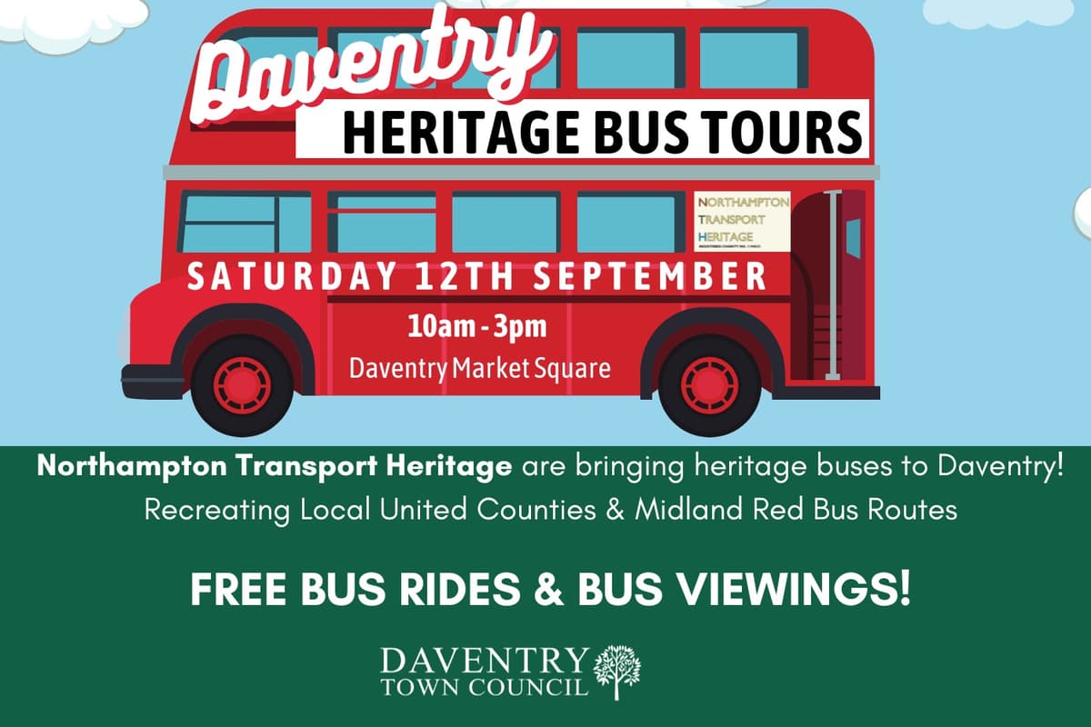 Steigen Sie im September ein zu den Daventry Heritage Bus Rides!