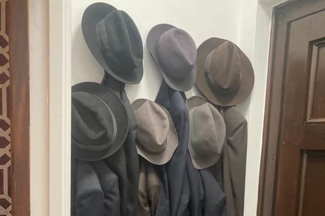 Dr Trilby style vintage clothing for photo opportunities.