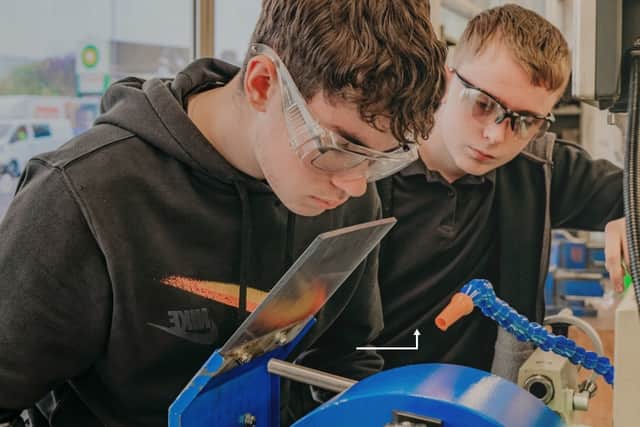 Students gain hands-on experience using engineering equipment as part of their practical training at The Bedford College Group. 