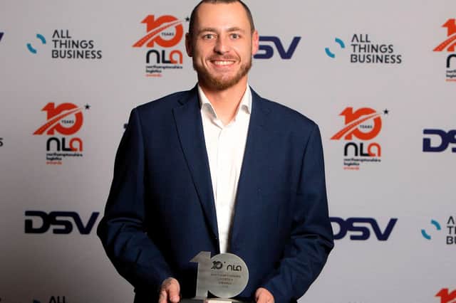 Warren Boxford with the Logistics Person of the Year award