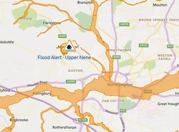 Flood warnings have been issued for stretches of the River Nene.