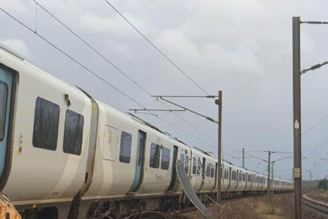 Train halted by a trampoline on the Midland Main Line during Storm Ciara