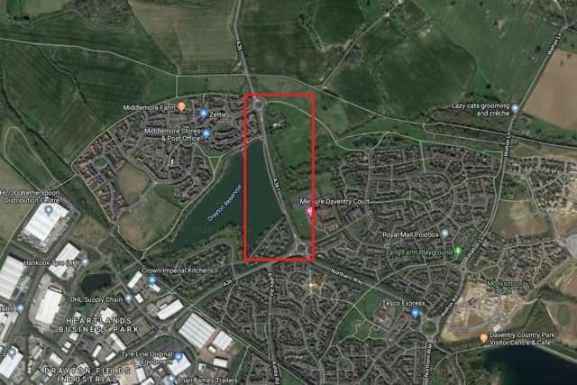 Where the A361 will be closed for two weekends for roadworks. Photo: Google