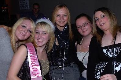 Katie, Kayley, Beth, Kirsty and Ehanade In Broolands on Kayleys 18th.