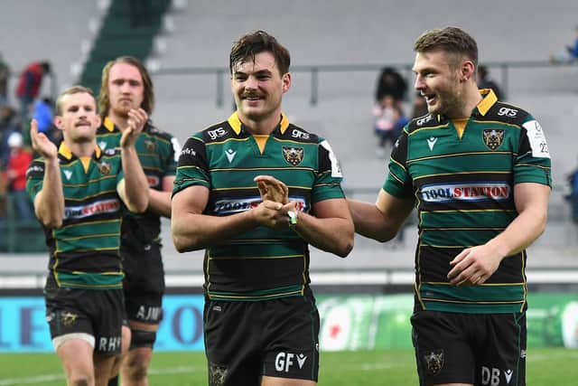 Rory Hutchinson, Alex Moon, George Furbank and Biggar are staying at Franklin's Gardens