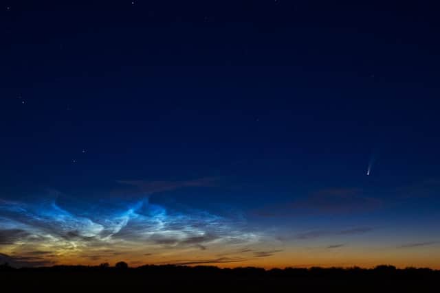 This was the amazing sight over Raunds last week with the Neowise comet just visible on the right. Photo: Dave Eagle