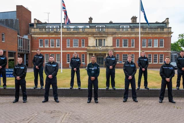 Special Constabulary Chief Officer Mike Maywood with Northamptonshire Police's ten newest full-time constables