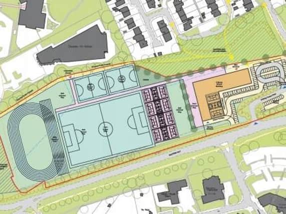 A indicative masterplan outlines how the school site at Eastern Way could look.