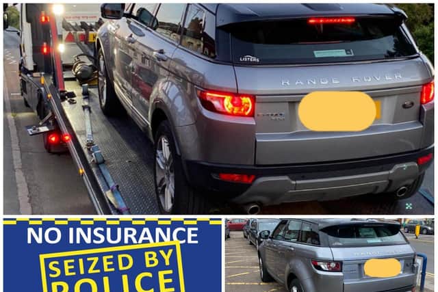 Police stopped the same driver in the same Range Rover twice in 2 weeks. Photos: Northamptonshire Police