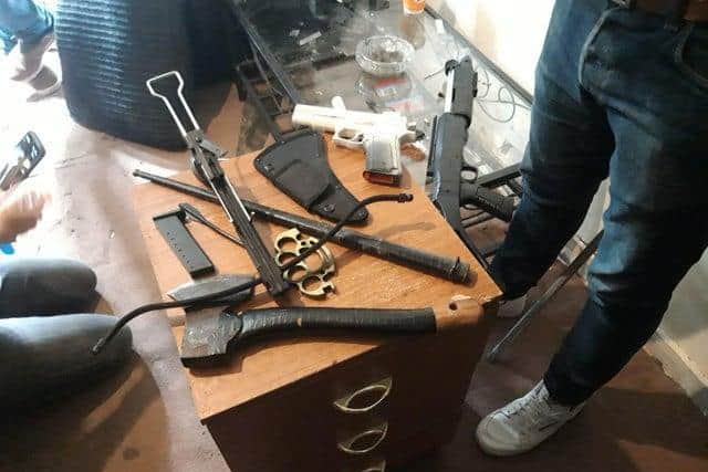 Officers found a deadly crossbow among weapons discovered during a recent raid in Wellingborough