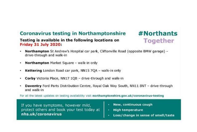 Here's where you can get tested in Northamptonshire today