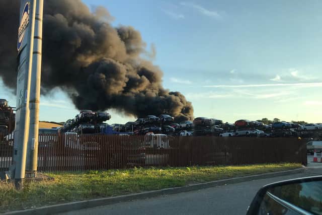A large fire has broken out at Intapart scrapyard on London Road, Daventry. Photo: Judy Mansfield