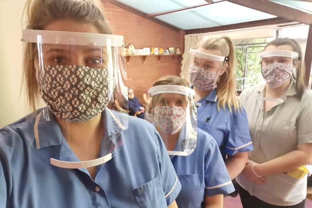 Ashdown House Care Home staff in their PPE