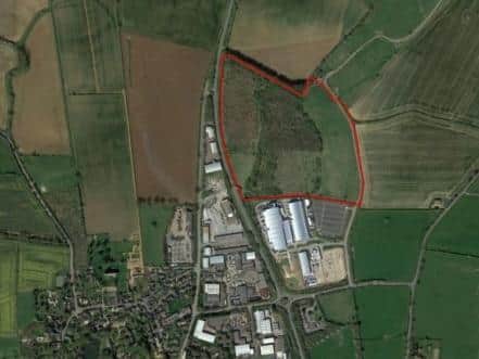 The application site (in red) is next to the Mercedes site in Brixworth.