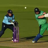 Paul Stirling smashed a boundary on his way to 142 against England earlier this month