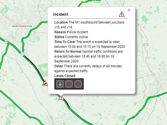Highways England are reporting huge delays on the M1 southbound