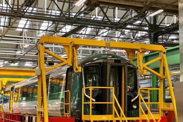 One of the new Class 730 trains on the production line in Derby. Photos: London Northwestern Railway