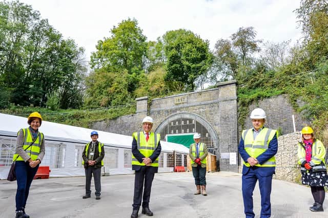 Members of the key stakeholders involved in the project pictured outside Catesby Tunnel. Picture by Beth Walsh Photography