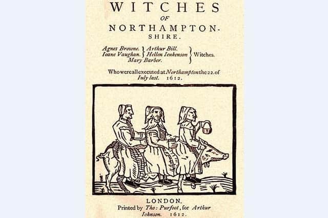 A pamphlet detailing the Northamptonshire witch trials in 1612.