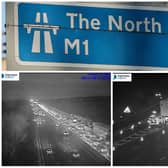 Highways England jamcams showed queues on the M1 northbound before 7am as traffic officers dealt with a broken down lorry