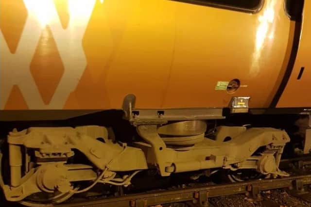 A train derailed near Coventry depot in the early hours of this morning. Photo: West MIdlands Trains