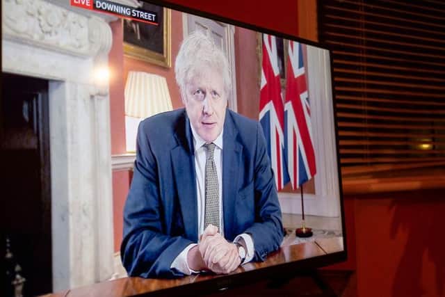 Boris Johnson made his lockdown announcement on TV last night. Photo: Getty Images