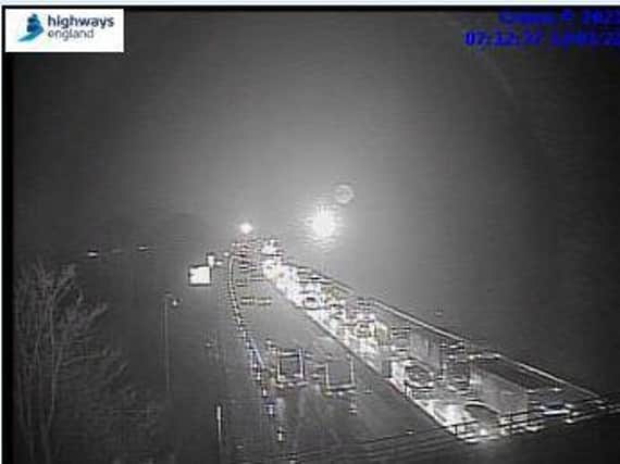 Highways England jam cams showed queues heading south on the M1 on Wednesday morning