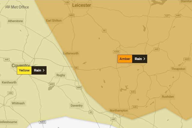 Weather warnings are in force across Northamptonshire from tomorrow morning until noon on Thursday