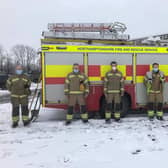 Firefighters from Brackley were out shovelling snow to make sure the local covid vaccination centre could continue giving out vital jabs