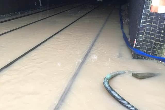 Trains had to be diverted after water covered the tracks in 2016