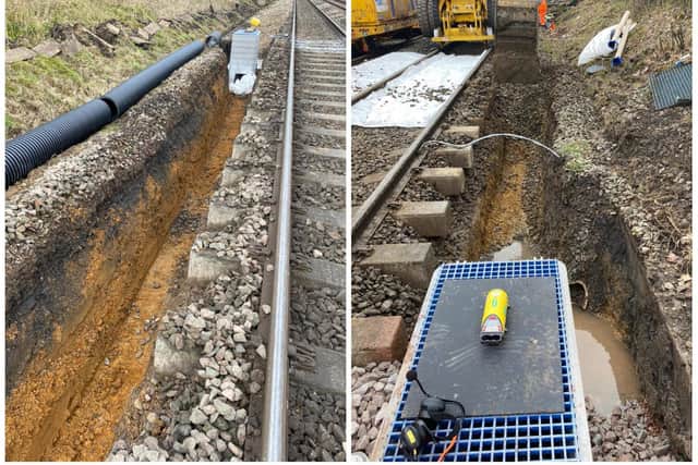 New gullies have been dug to stop the tunnel flooding, forcing trains to travel slower