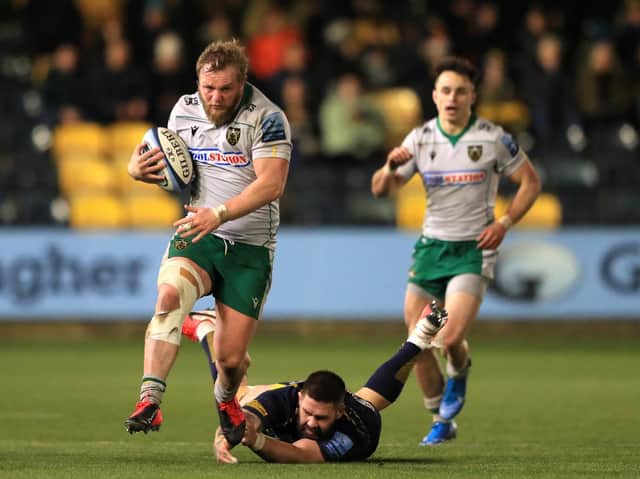 Mike Haywood scored for Saints when they won at Worcester in March last year