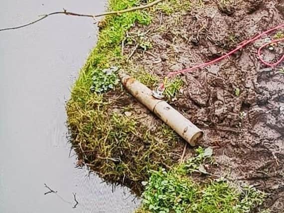 Magnet anglers trawled this World War Two shell out of the River Avon on Saturday lunchtime. Photo: @NptonResponse