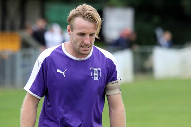Daventry Town captain Ross Harris saw red against Bedford Town