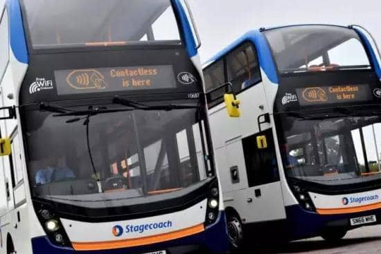 Stagecoach buses will be running to an emergency timetable from Monday