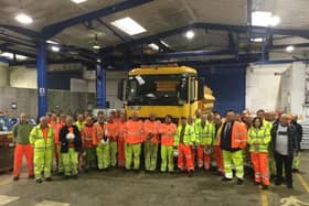 Northants Highways gritting team all together .. before the Covid-19 crisis!