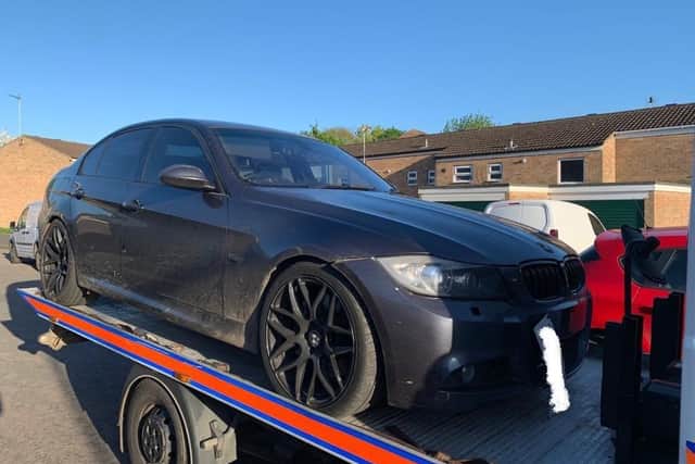 Police seized the BMW after a high-speed pursuit which started in Northampton