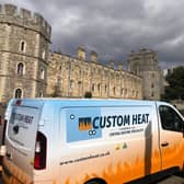 A Custom Heat van parked outside Windsor Castle