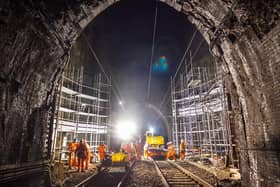 Work under way at the historic Kilsby railway tunnel.  Photo: Network Rail / G Bickerdike