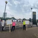 Sixfields drive-thru at the reopening this morning (Wednesday)