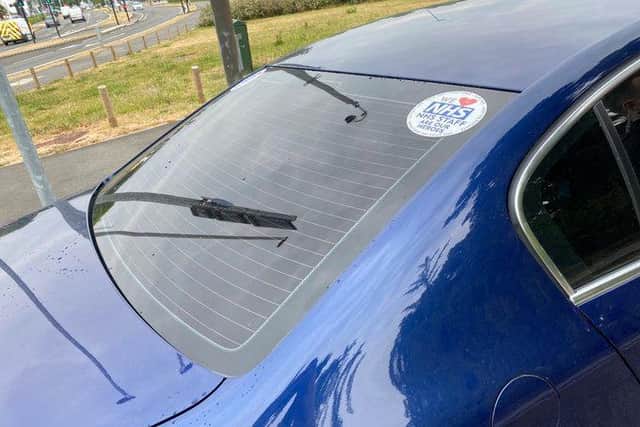 The Passat owner's "NHS staff are heroes" sticker did not get him off the hook. Photo: Northamptonshire Police