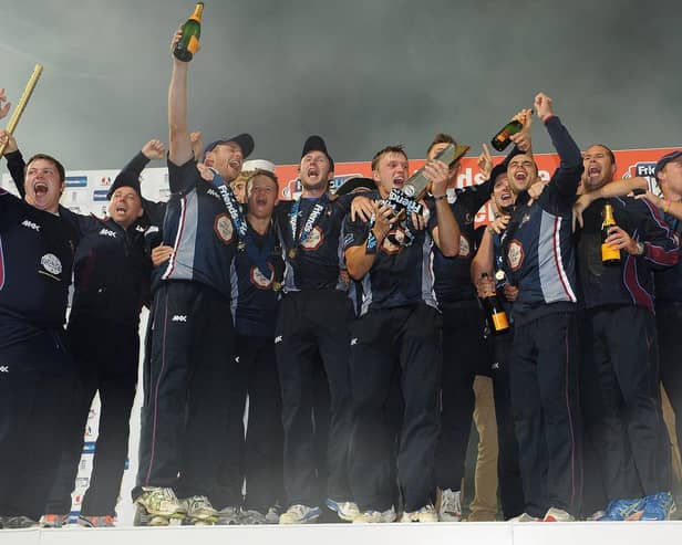 Northants Steelbacks celebrate their T20 Final success