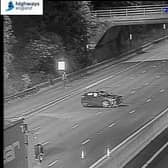 Highways England traffic cameras shows the wreckage of the Seat Ibiza