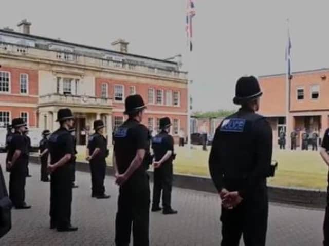The recruits had a uniform inspection from the Chief Constable.