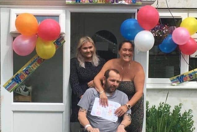 Gordon was welcomed home on Saturday by his family and over 150 neighbours.