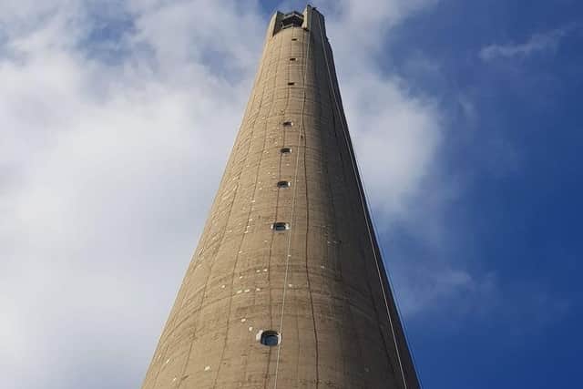 Daventry friends abseil down largest permanent abseiling tower in world ...